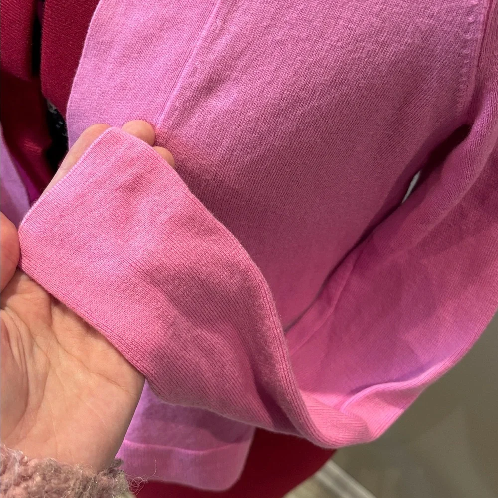 Pristine 🌷 Banana Republic Bubblegum Pink Open Wool Cardigan Sz S - Picture 7 of 10